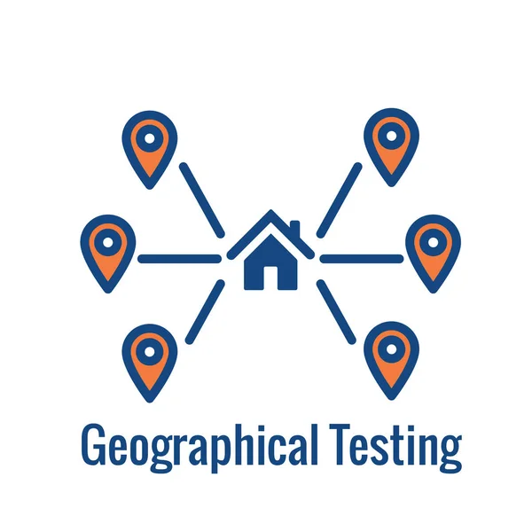 Orientación Ubicación Geográfica Con Posicionamiento Gps Icono Geolocalización — Vector de stock