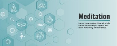 Zen meditasyon Mandala tasarım sembolü konsepti ile girdap Yoga bezemeler Web Header Banner
