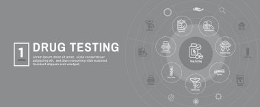 Simge seti ile test ve işlem Web Header Banner ilaç