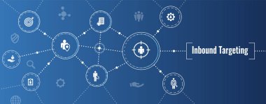 Dijital gelen pazarlama ve vektör simge seti ile Web reklam hedefleme