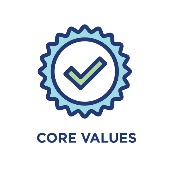 Core Values Outline Line Icon Conveying Specific Purpose — Stock Vector