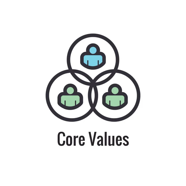 Core Values Outline Line Icon Conveying Specific Purpose — Stock Vector