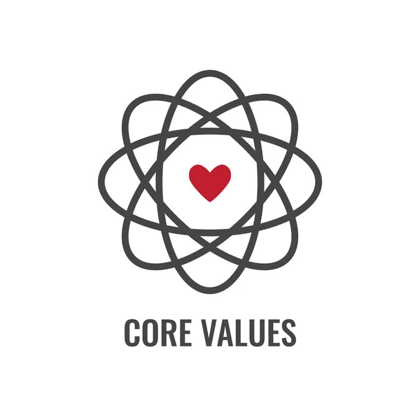 Core Values Outline Line Icon Conveying Integrity Purpose — Stock Vector