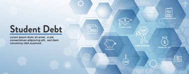 Yüksek lisans öğrencisi eğitim mali yardım için öğrenci kredi grafik Icon - kredi / yardım, hükümet kredi ve borç