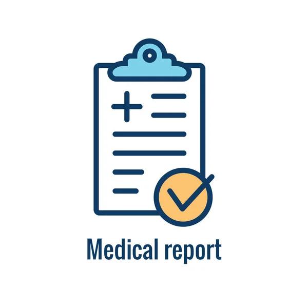 医療レポート概要 フラット ベクトル アイコン モバイル アプリケーションやボタンのデザインをラインします モバイル アプリのベクター デザインのロゴ — ストックベクタ