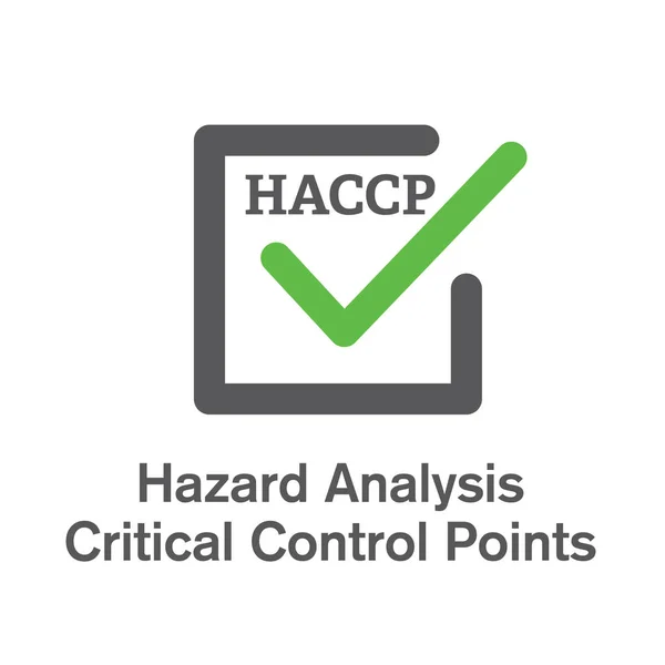 Haccp Hazard Analysis Critical Control Points Ikona Nálezem Nebo Zaškrtnutí — Stockový vektor