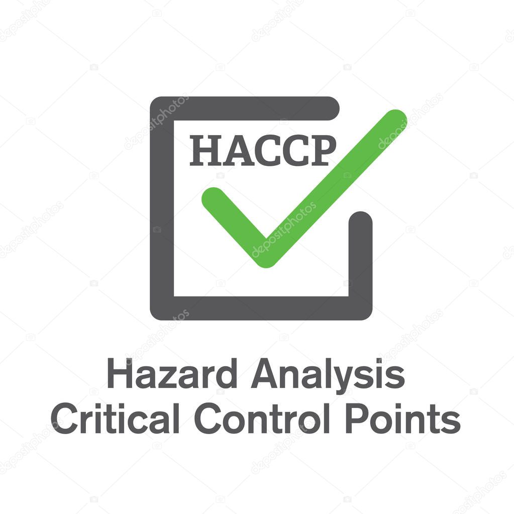 HACCP | Hazard Analysis Critical Control Points icon with award or checkmark