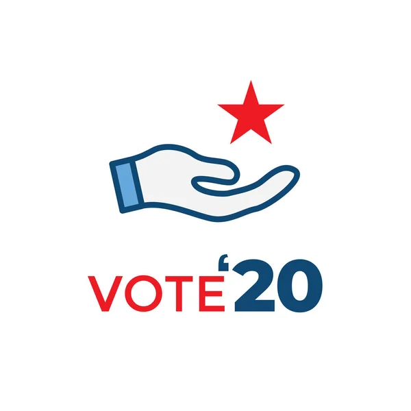 Икона Голосование 2020 Голосованием Правительством Патриотической Символикой Цветами — стоковый вектор