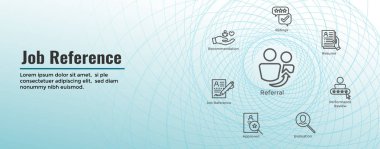 Tavsiye iş başvuru Web Header Banner ve simge seti