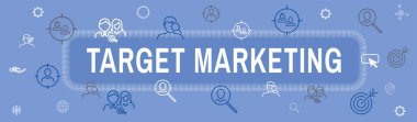 Hedef pazarlama Icon Set ve Web Header Banner