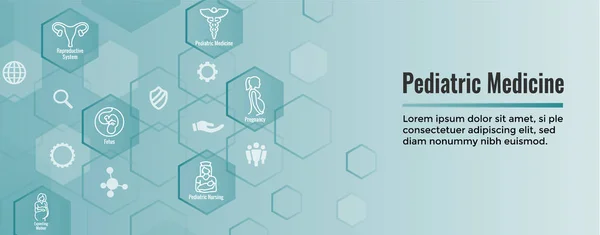 Medicina pediátrica con bebé / embarazo Icono relacionado — Vector de stock