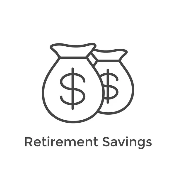 Emeklilik Hesabı Tasarruf Icon Set Yatırım Fonu Roth Ira — Stok Vektör