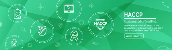 HACCP - аналіз небезпечних критичних контрольних точок набір і веб — стоковий вектор