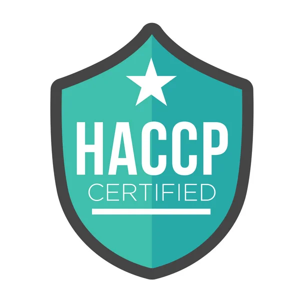HACCP - Análisis de peligros icono de puntos críticos de control con premio — Archivo Imágenes Vectoriales