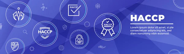 HACCP - аналіз небезпечних критичних контрольних точок набір і веб — стоковий вектор