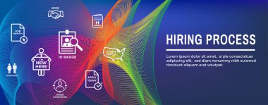 Yeni çalışan Işe alım süreci simge seti-Web üstbilgi başlığı