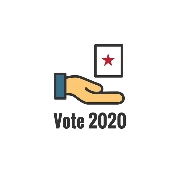 Икона Голосование 2020 Голосованием Правительством Патриотической Символикой Цветами — стоковый вектор