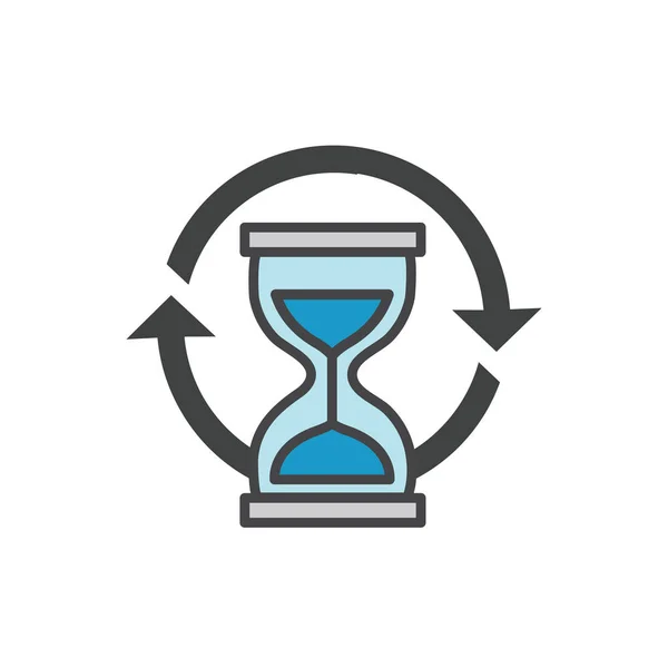 Icône de gestion du temps avec échéance, hâte et symbolisme ponctuel — Image vectorielle