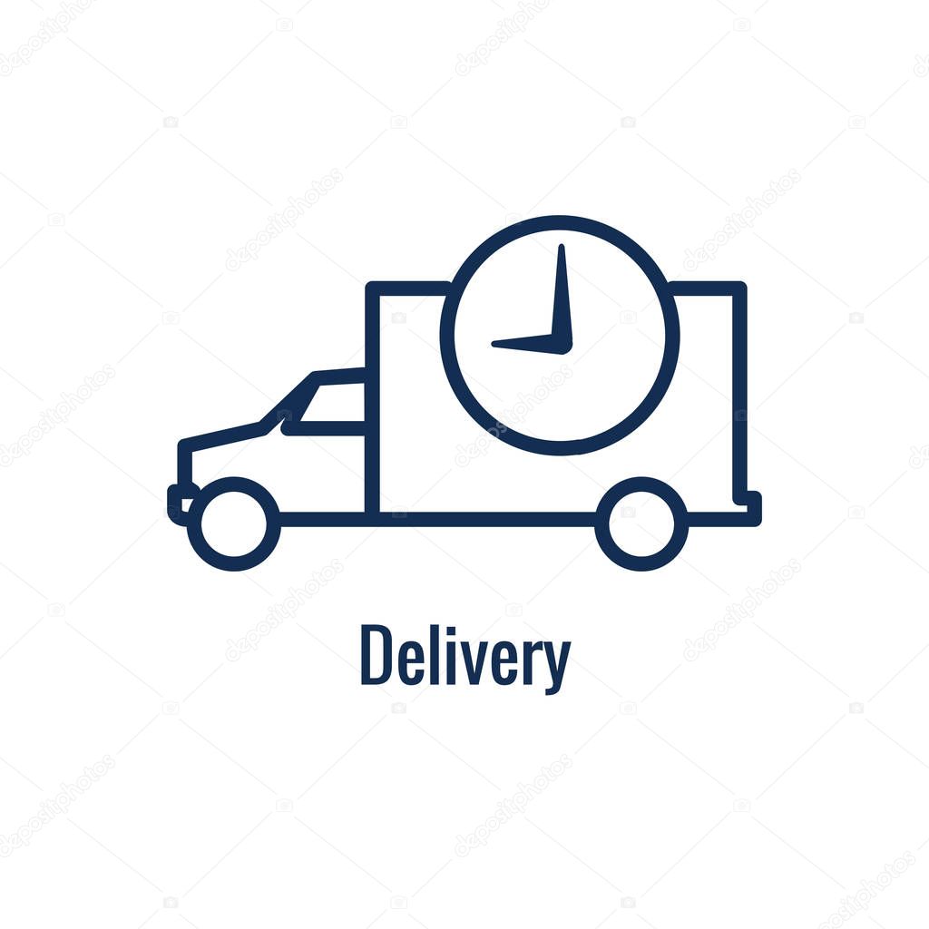 Shipping and Receiving Icon Set with Boxes, Warehouse, checklist