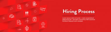 Yeni çalışan Işe alım süreci simge seti-Web üstbilgi başlığı