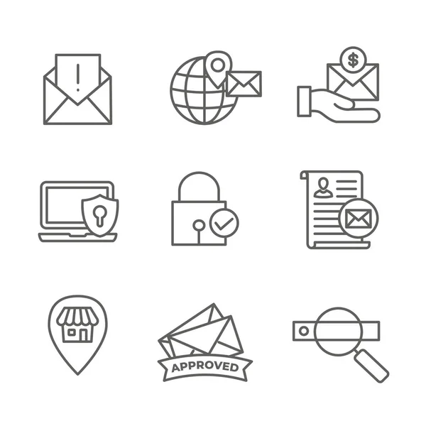 Email Marketing Regulamin-Regulamin zestaw ikon — Wektor stockowy