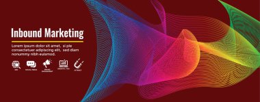 CTA ile vektör simgeleri ile dijital gelen pazarlama web banner,