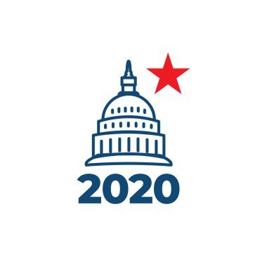 Oy oy, hükümet ve vatansever sembolizm ve renkleri ile 2020 simgesi