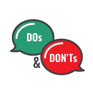 Do and Don't or Good and Bad Icons w Pozitif ve Negatif Symbo