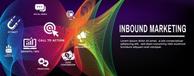 CTA ile vektör simgeleri ile dijital gelen pazarlama web banner,