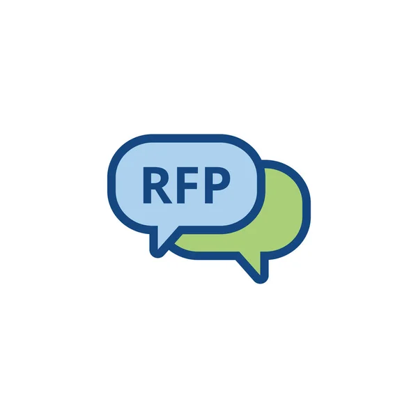 RFP ikonen - begäran om förslag koncept eller en idé — Stock vektor