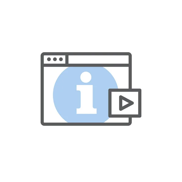 Videó oktatás és képzés-információs video Icon/video b — Stock Vector