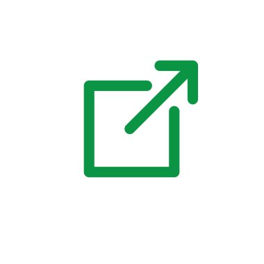 Dış bağlantı simgesiyle kutusu ve ok - UI veya Ux simgesi