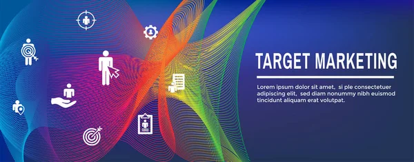 Target Marketing Icon Set en Web Header Banner — Stockvector