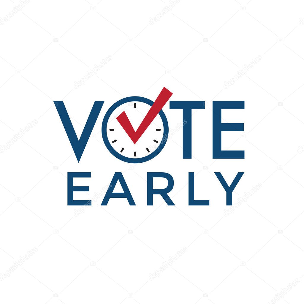 Early Voting Icon with Vote, Icon, and Patriotic Symbolism and C