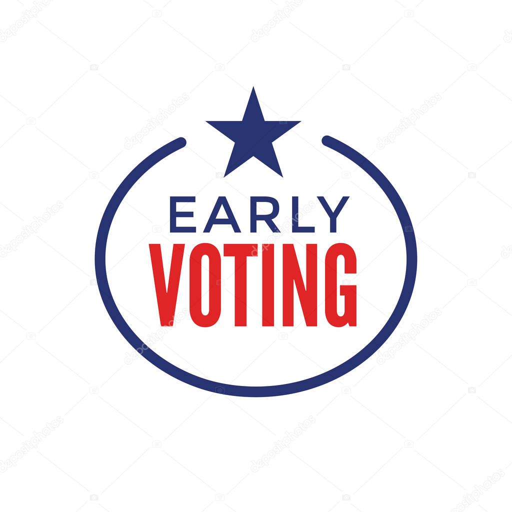 Early Voting Icon with Vote, Icon, and Patriotic Symbolism and C