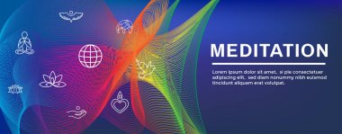 Meditasyon Simge Seti ve Web Başlık Banner