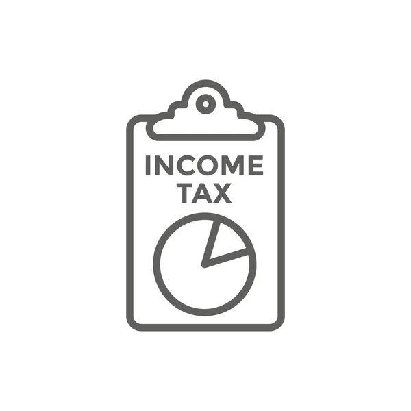 Concepto tributario con porcentaje pagado, icono e idea de ingresos. Plano vec — Archivo Imágenes Vectoriales