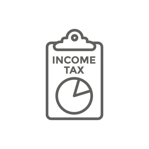 Tax concept with percentage paid, icon and income idea. Flat vec — Stock Vector