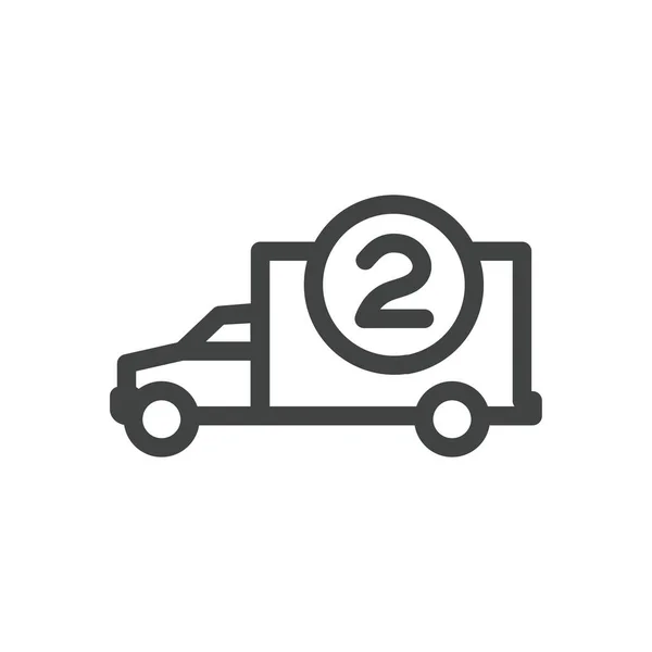 Delivery or Scheduling icon with the number 2 on it - shows 2 ti — Stock Vector