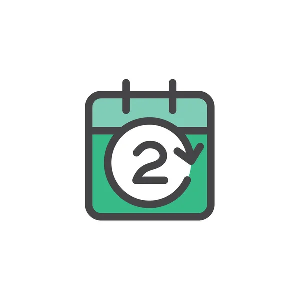 Delivery or Scheduling icon with the number 2 on it - shows 2 ti — Stock Vector