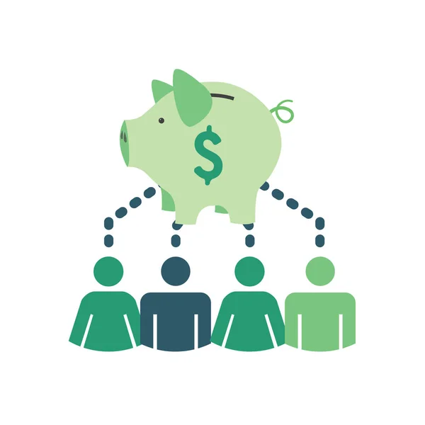 Placements à la retraite et revenu de dividendes, fonds commun de placement, IRA Ico — Image vectorielle