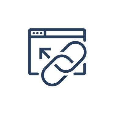 Web sitesi Link & bağlantı simgesi ile zincir bağlantısı