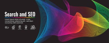 Arama ve organik büyüme ile SEO Web Header Hero Image Banner,