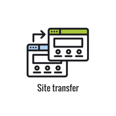 Transfer ok görüntüleri ile Web sitesi veri aktarımı simgesi