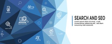 Arama ve organik büyüme ile SEO Web Header Hero Image Banner,