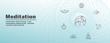 Meditasyon Simge Seti ve Web Başlık Banner
