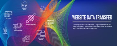 Web sitesi veri aktarımı simge seti ve Web üstbilgisi Banner