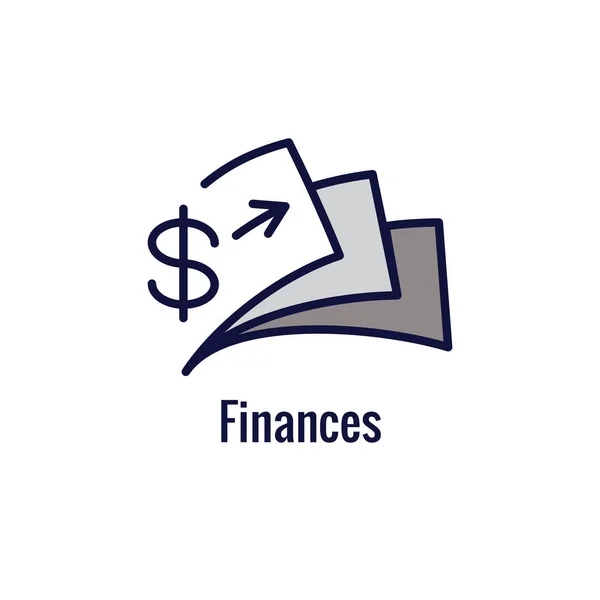 Icône comptable ou comptable Set w argent, comptabilité & similaire — Image vectorielle