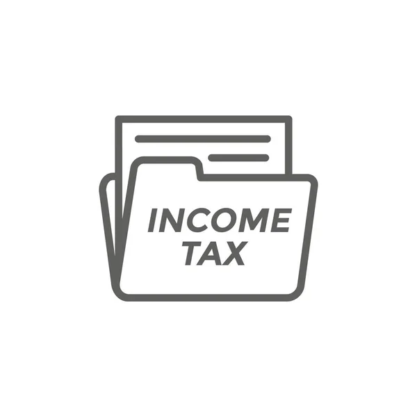 Tax concept with percentage paid, icon and income idea. Flat vec — Stock Vector