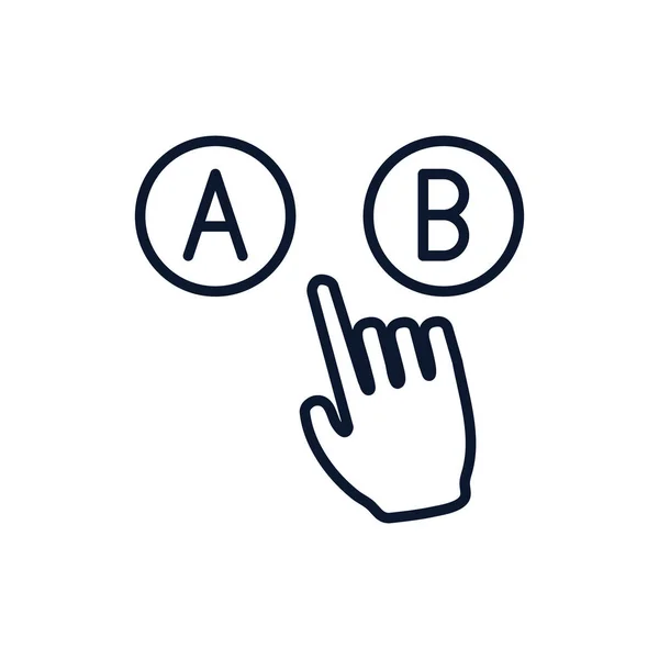Test, deneme ve araştırma simgesi w A ve B harfleri — Stok Vektör